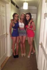 3 teens in tight dresses
