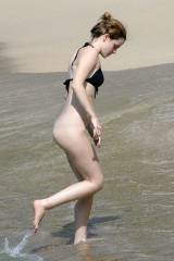 Emma Watson bottomless on the beach. [OC]