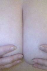 (F)irst time showing my nipples. Hand bra hug 38GG...