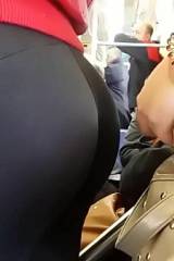 Close-up in public transportation (from an NSFW vi...