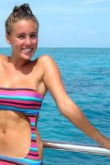 Hot blonde shows her fit body and cute smile
