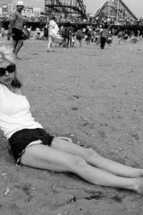 Debbie Harry chillin on Coney Island beach...