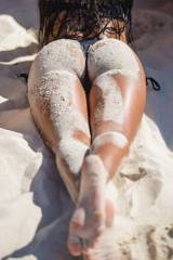 Covered in sand