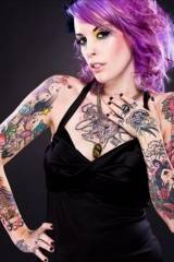 Lovely Purple hair and beautiful inked artwork