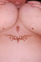 Wifes Sexy Big Temp Tattoo Boobs