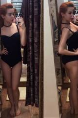 One piece swimsuit, front and back