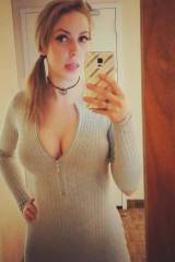 Dimepiece fills out her sweater
