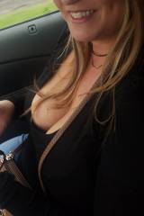Road trip cleavage. Maybe it will be a bumpy ride?