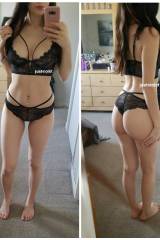front and back black lace