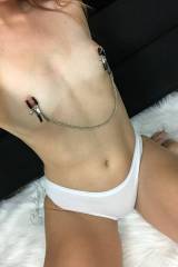 Tiny tits, tiny nips, big punishment. [OC]