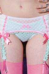 Delightful panties with matching garter belt